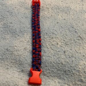 Vibrant Red and Blue Parachord Bracelet
